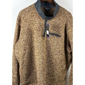 Eddie Bauer Sweater Fleece 1/4 Zip Mens XXL Rust Heather NWT Classic Fit
